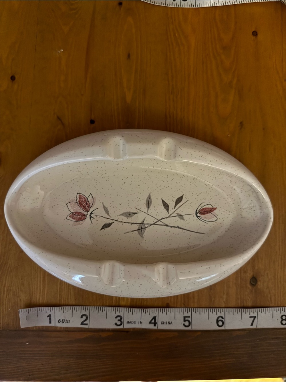 Vintage Franciscan Ceramics Duet Large Oval Ashtray 7.5" MCM
